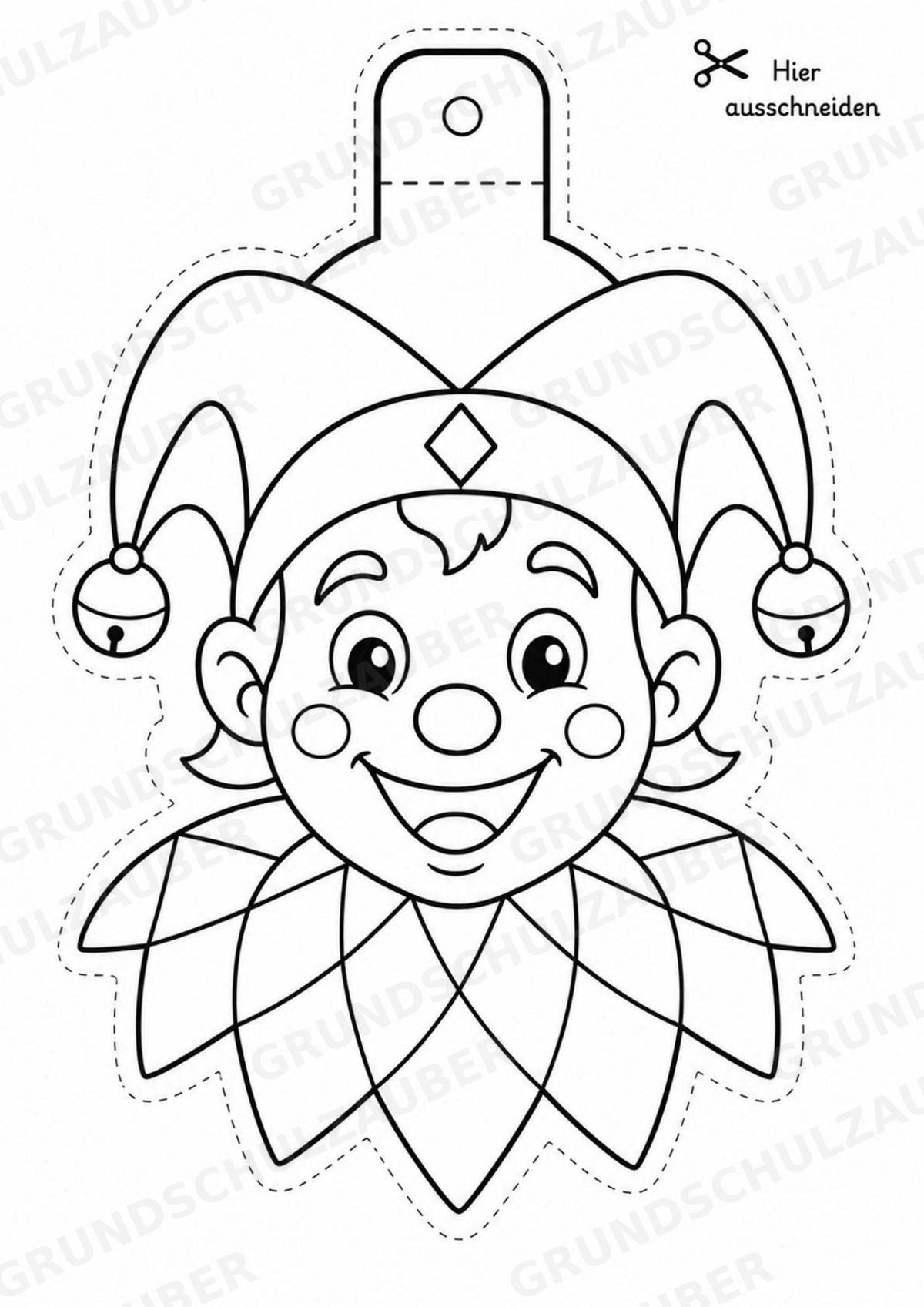 Karneval – Fensterdeko – Basteln – Ausmalbild – Ausschneiden – 15 Vorlagen – Materialseite 10