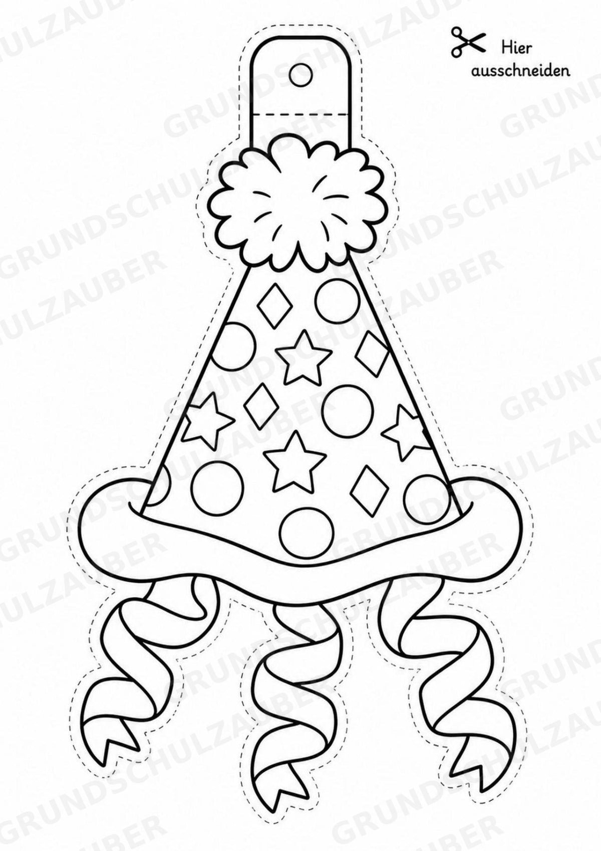 Karneval – Fensterdeko – Basteln – Ausmalbild – Ausschneiden – 15 Vorlagen – Materialseite 16