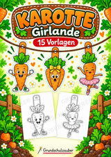 Karotte – Fensterdeko – Basteln – Ausmalbild – Ausschneiden – 15 Vorlagen – Cover