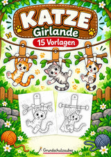 Katze – Fensterdeko – Basteln – Ausmalbild – Ausschneiden – 15 Vorlagen – Cover