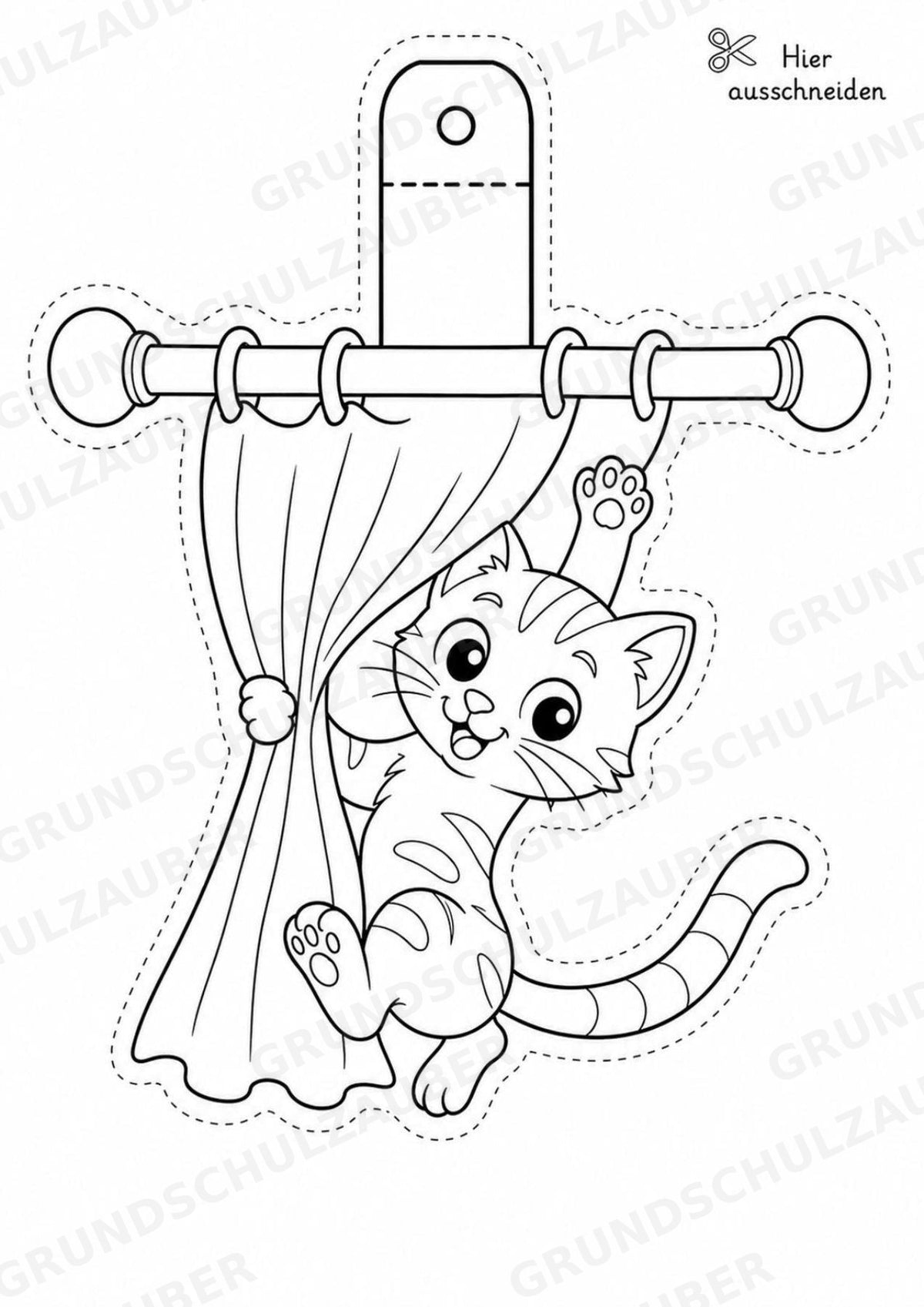 Katze – Fensterdeko – Basteln – Ausmalbild – Ausschneiden – 15 Vorlagen – Materialseite 6