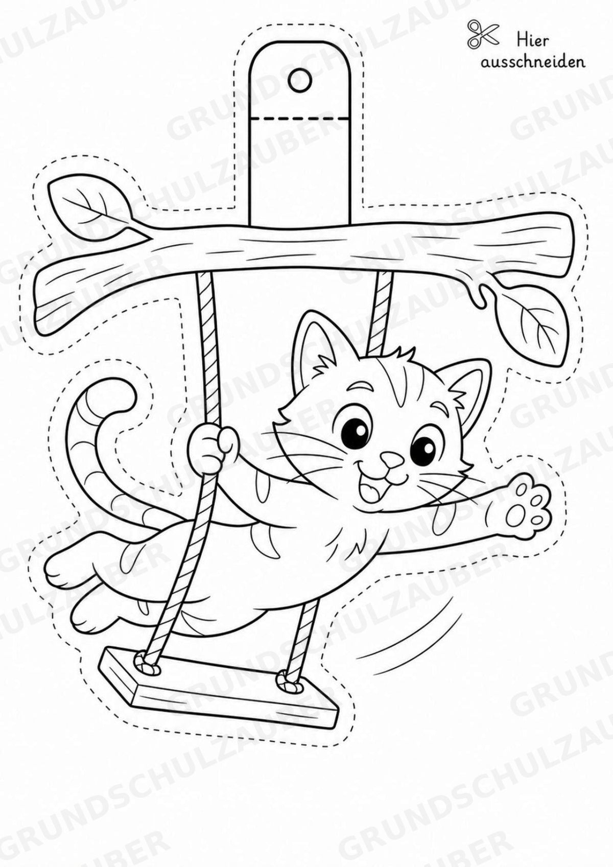 Katze – Fensterdeko – Basteln – Ausmalbild – Ausschneiden – 15 Vorlagen – Materialseite 11