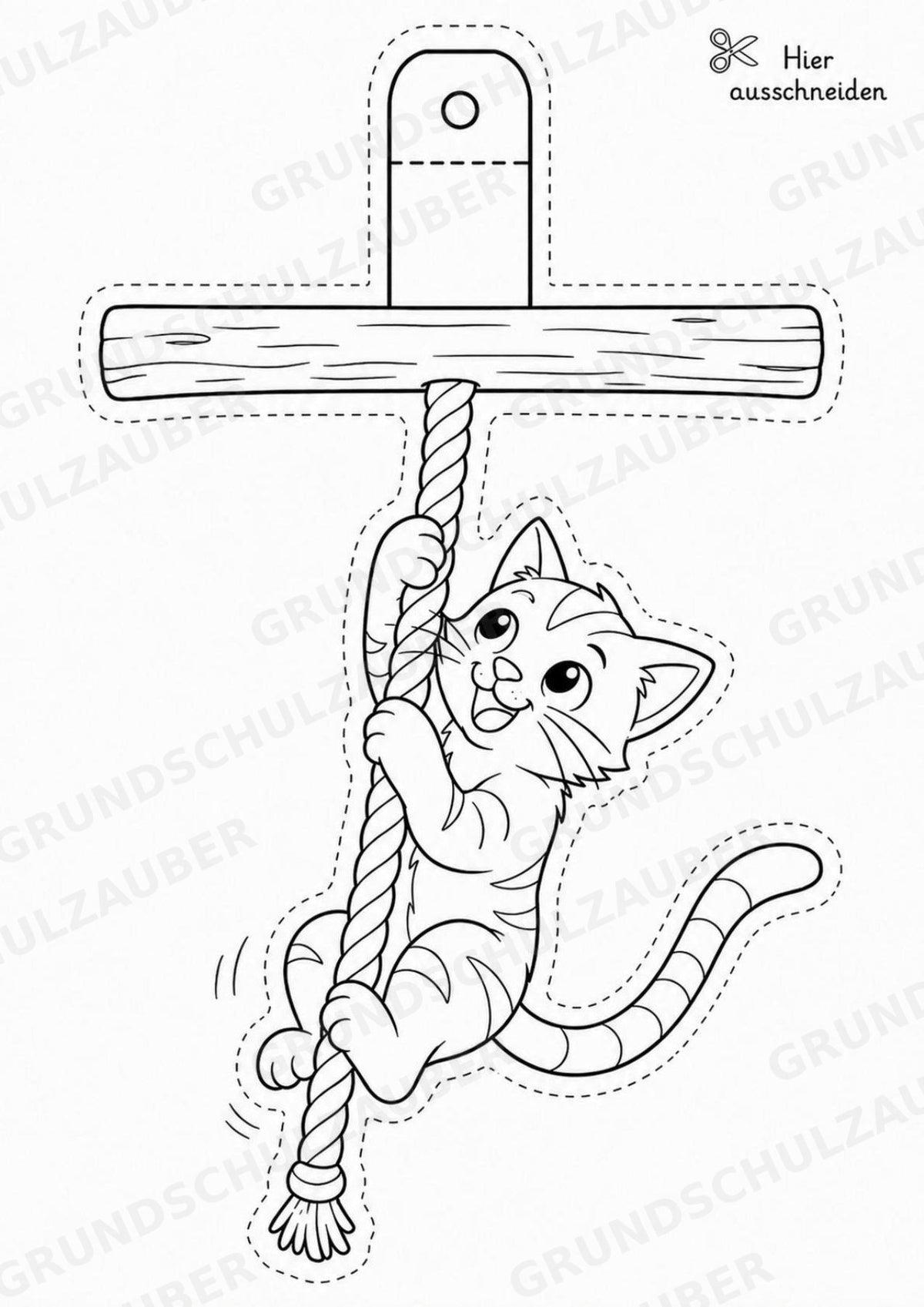 Katze – Fensterdeko – Basteln – Ausmalbild – Ausschneiden – 15 Vorlagen – Materialseite 12