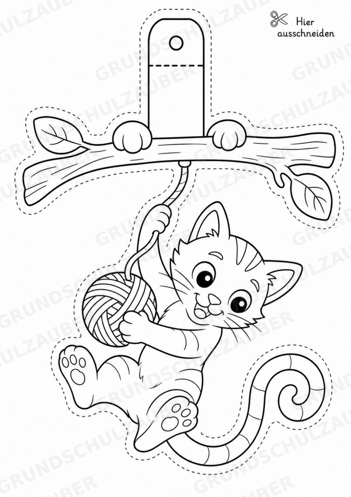 Katze – Fensterdeko – Basteln – Ausmalbild – Ausschneiden – 15 Vorlagen – Materialseite 15