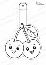 Kirsche – Fensterdeko – Basteln – Ausmalbild – Ausschneiden – 15 Vorlagen – Materialseite 2