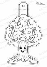 Kirsche – Fensterdeko – Basteln – Ausmalbild – Ausschneiden – 15 Vorlagen – Materialseite 4