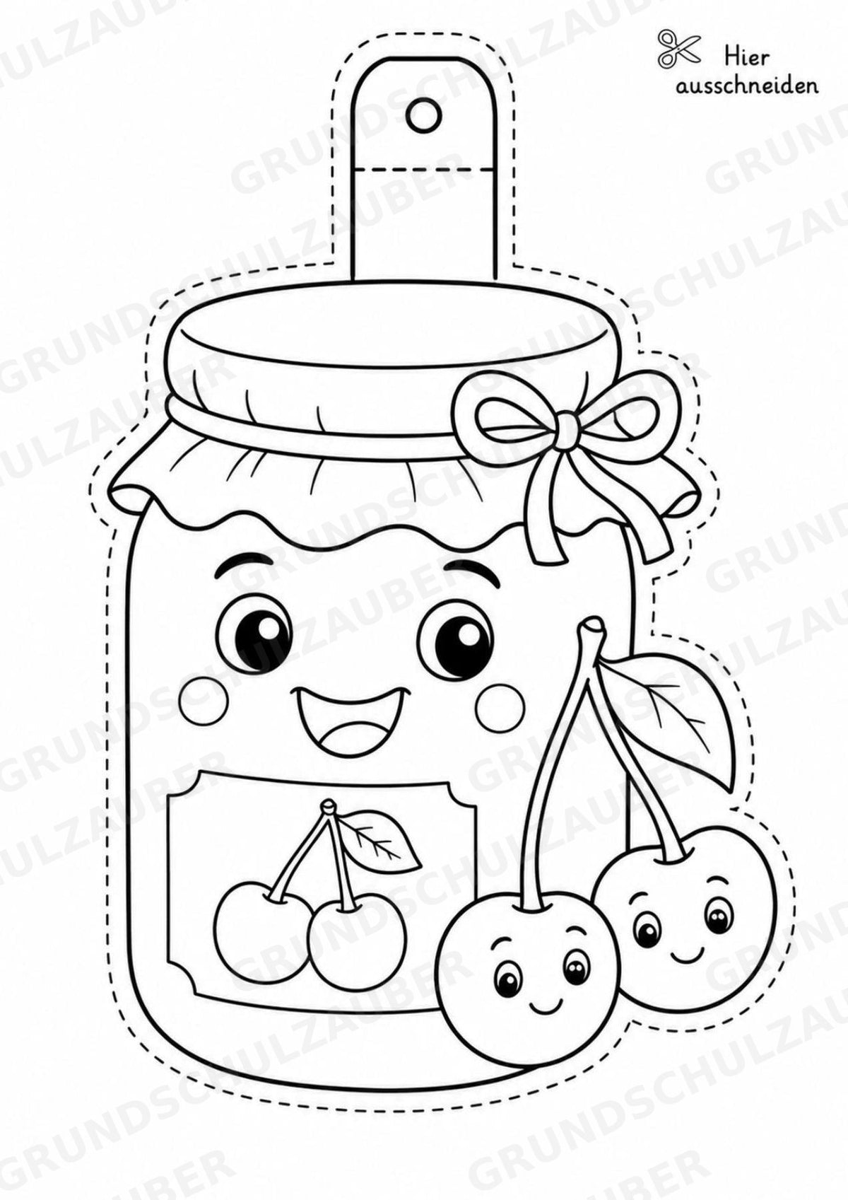 Kirsche – Fensterdeko – Basteln – Ausmalbild – Ausschneiden – 15 Vorlagen – Materialseite 5