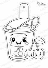 Kirsche – Fensterdeko – Basteln – Ausmalbild – Ausschneiden – 15 Vorlagen – Materialseite 14