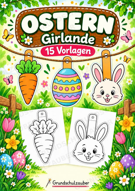 Ostern – Fensterdeko – Basteln – Ausmalbild – Ausschneiden – 15 Vorlagen – Cover