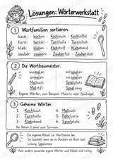 Wortstamm – Detektive – Wortfamilien entdecken – Klasse 2–3 – 3 Fach Differenziert – Materialseite 22