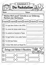 Die Wörterwerkstatt | Wortbausteine, Wortbildung & Wortstamm | Wortfamilien, Vorsilben & Nachsilben | 20 Arbeitsblätter Deutsch Klasse 2–3 – Materialseite 9
