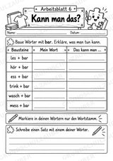Die Wörterwerkstatt | Wortbausteine, Wortbildung & Wortstamm | Wortfamilien, Vorsilben & Nachsilben | 20 Arbeitsblätter Deutsch Klasse 2–3 – Materialseite 10