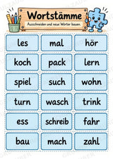 Die Wörterwerkstatt | Wortbausteine, Wortbildung & Wortstamm | Wortfamilien, Vorsilben & Nachsilben | 20 Arbeitsblätter Deutsch Klasse 2–3 – Materialseite 27