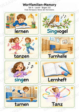 Wortfamilien-Memory | Wortstamm & Wortfamilien üben | 64 Spielkarten | Deutsch Grundschule Klasse 2–3 | 3-fach differenziert – Materialseite 3