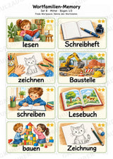 Wortfamilien-Memory | Wortstamm & Wortfamilien üben | 64 Spielkarten | Deutsch Grundschule Klasse 2–3 | 3-fach differenziert – Materialseite 4