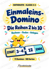 Einmaleins-Domino | 9 Rechenspiele zu den Reihen 2–10 | Mathe Klasse 2–3 | Mit Lösungen – Cover