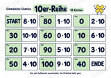 Einmaleins-Domino | 9 Rechenspiele zu den Reihen 2–10 | Mathe Klasse 2–3 | Mit Lösungen – Materialseite 11