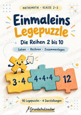 Einmaleins-Legepuzzle | 90 Lernpuzzles zum kleinen 1x1 | Reihen 2–10 | Mathematik Klasse 2–3 – Cover