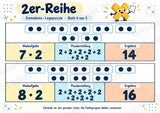 Einmaleins-Legepuzzle | 90 Lernpuzzles zum kleinen 1x1 | Reihen 2–10 | Mathematik Klasse 2–3 – Materialseite 6