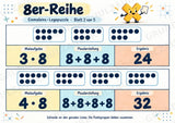 Einmaleins-Legepuzzle | 90 Lernpuzzles zum kleinen 1x1 | Reihen 2–10 | Mathematik Klasse 2–3 – Materialseite 34