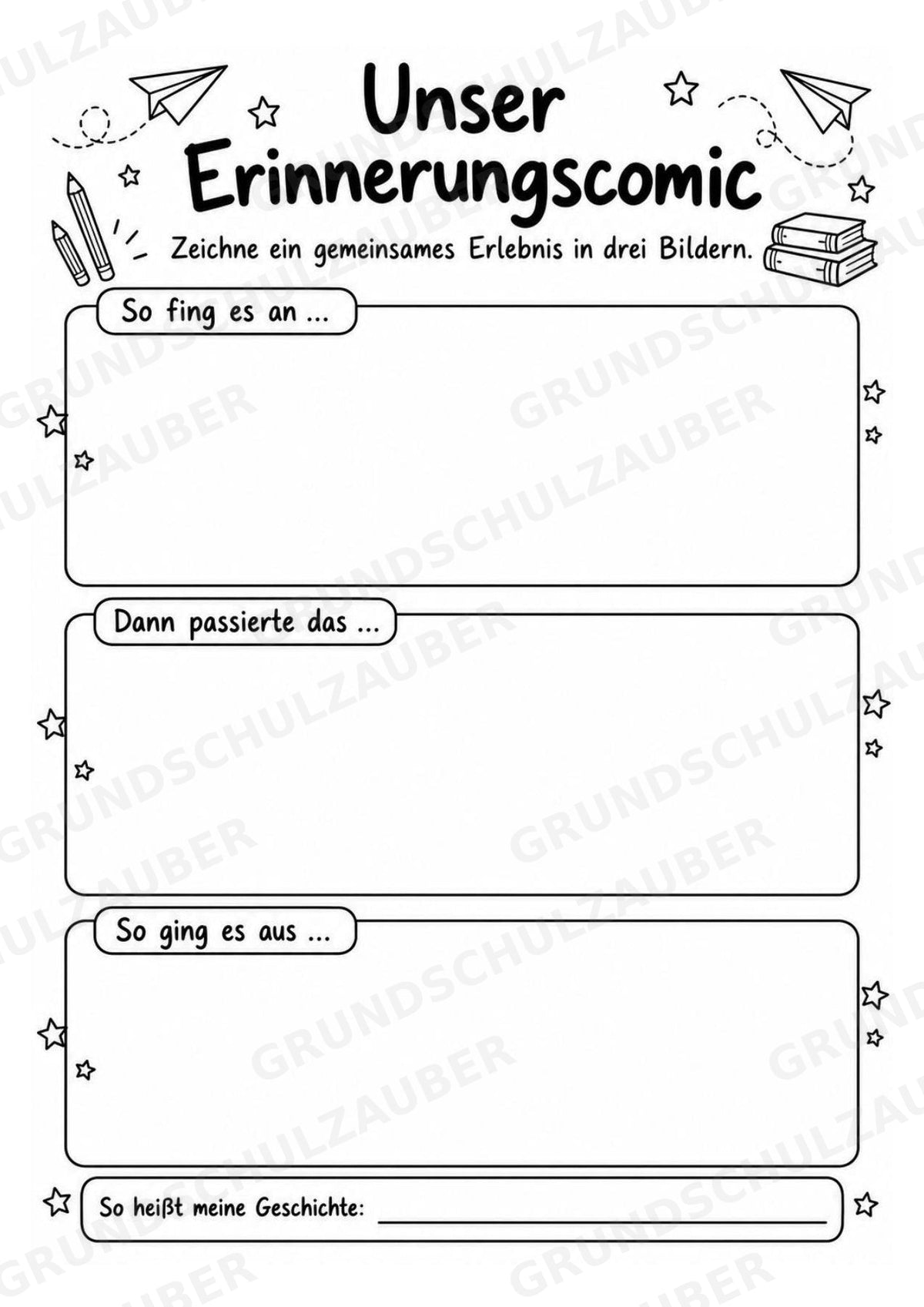 Abschiedsbuch Grundschule Klasse 4 | Erinnerungsheft mit Freundeseiten, Steckbrief und Zukunftsbrief – Materialseite 4