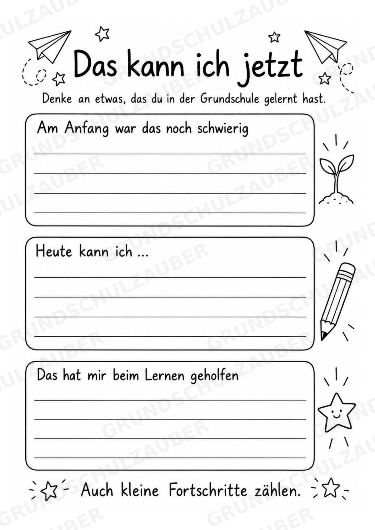 Abschiedsbuch Grundschule Klasse 4 | Erinnerungsheft mit Freundeseiten, Steckbrief und Zukunftsbrief – Materialseite 5