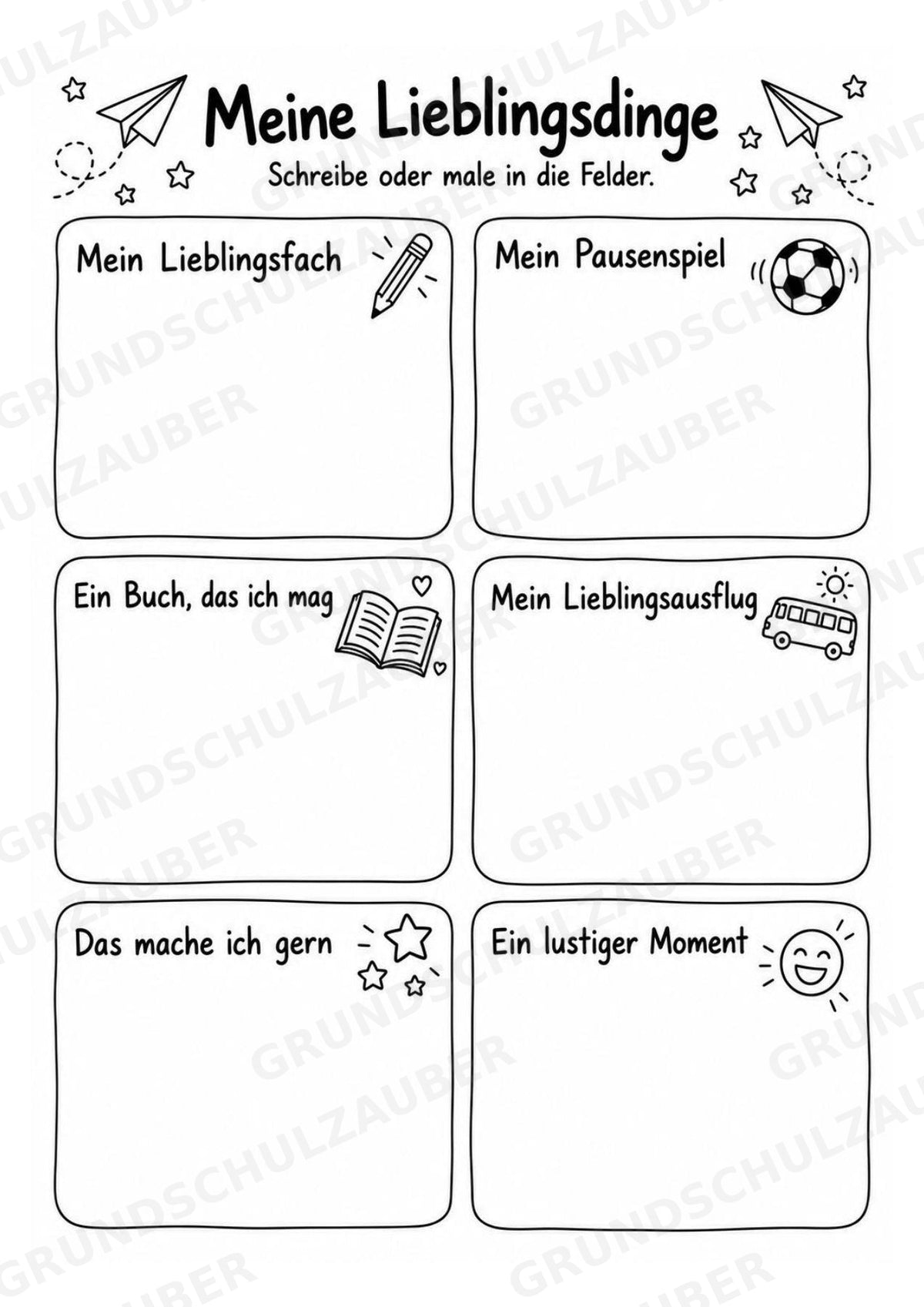 Abschiedsbuch Grundschule Klasse 4 | Erinnerungsheft mit Freundeseiten, Steckbrief und Zukunftsbrief – Materialseite 6