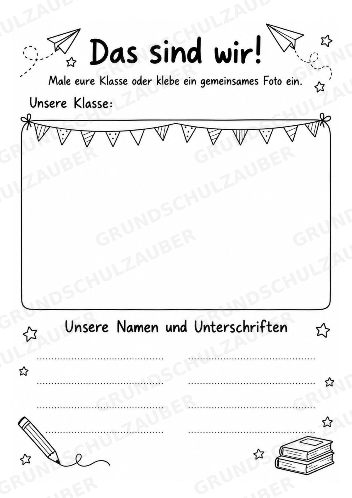 Abschiedsbuch Grundschule Klasse 4 | Erinnerungsheft mit Freundeseiten, Steckbrief und Zukunftsbrief – Materialseite 8