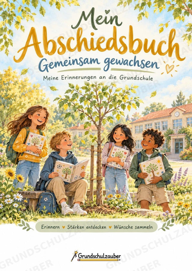 Abschiedsbuch Grundschule Klasse 4 | Gemeinsam gewachsen – Erinnerungsbaum, Freundeseiten und Mutmachkarten – Cover