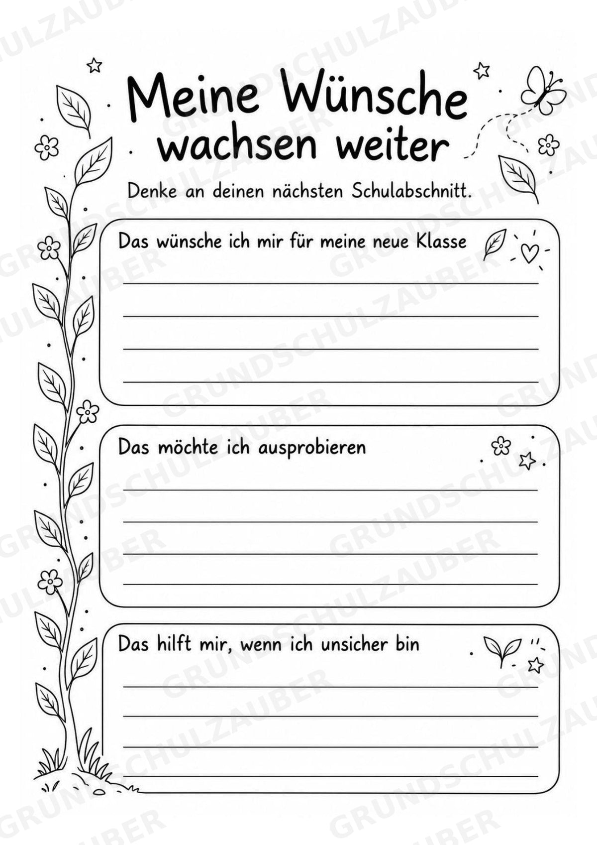 Abschiedsbuch Grundschule Klasse 4 | Gemeinsam gewachsen – Erinnerungsbaum, Freundeseiten und Mutmachkarten – Materialseite 10