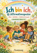 Starke Worte für jeden Tag – 10 Affirmationsposter für die Grundschule im Vektorstil – Cover