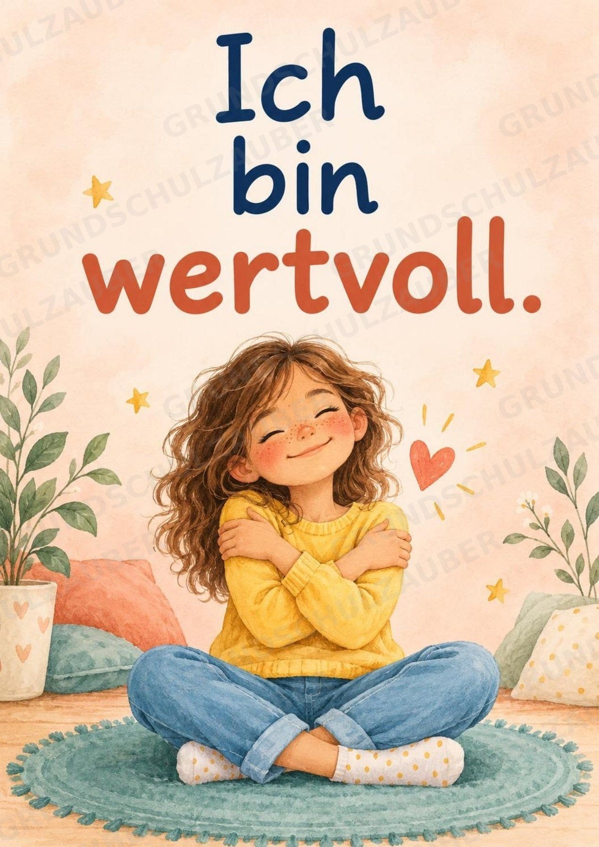 Starke Worte für jeden Tag – 10 Affirmationsposter für die Grundschule im Vektorstil – Materialseite 2