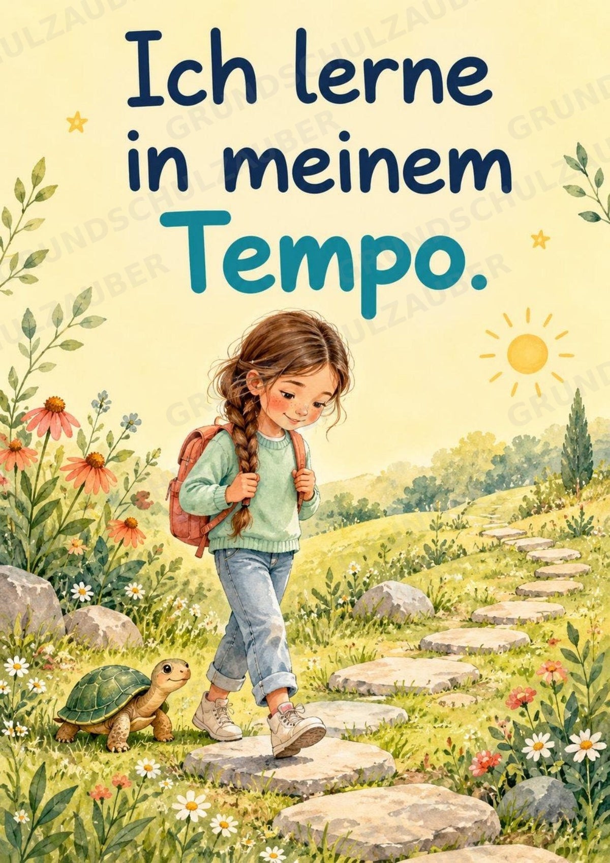 Starke Worte für jeden Tag – 10 Affirmationsposter für die Grundschule im Vektorstil – Materialseite 6