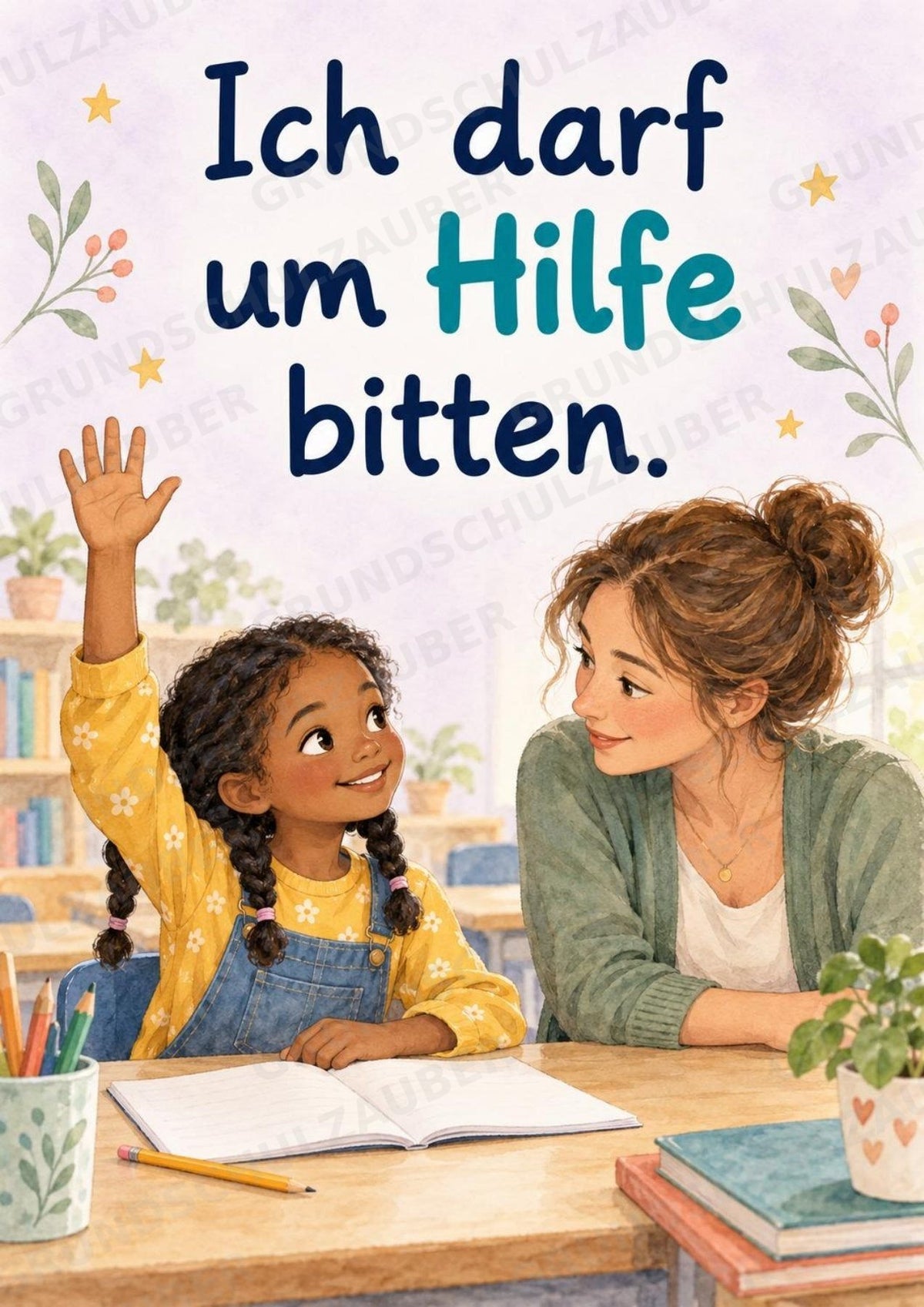 Starke Worte für jeden Tag – 10 Affirmationsposter für die Grundschule im Vektorstil – Materialseite 8