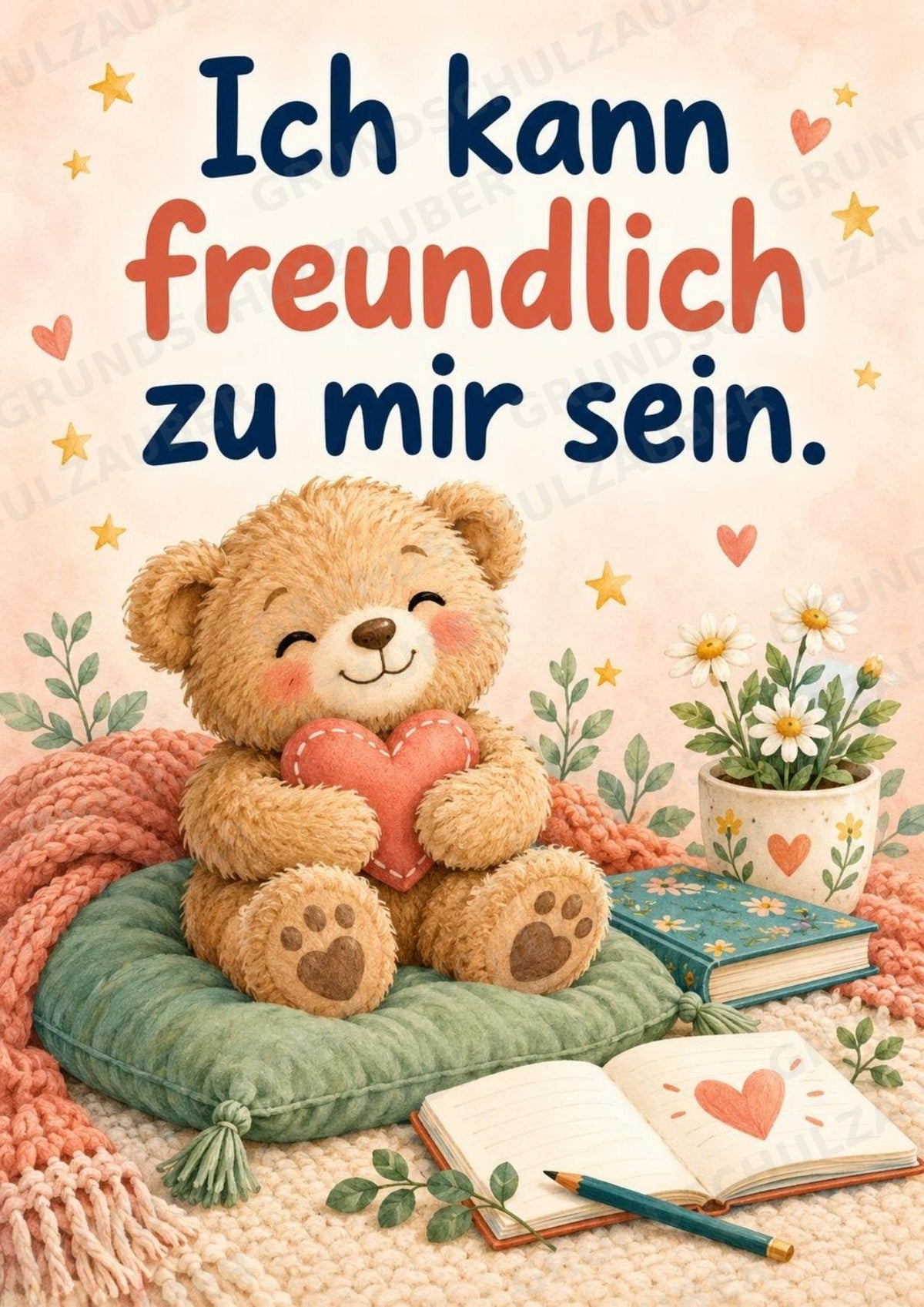 Starke Worte für jeden Tag – 10 Affirmationsposter für die Grundschule im Vektorstil – Materialseite 10
