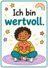 Ich bin ich! 10 Affirmationsposter für die Grundschule – Aquarell-Set – Materialseite 2