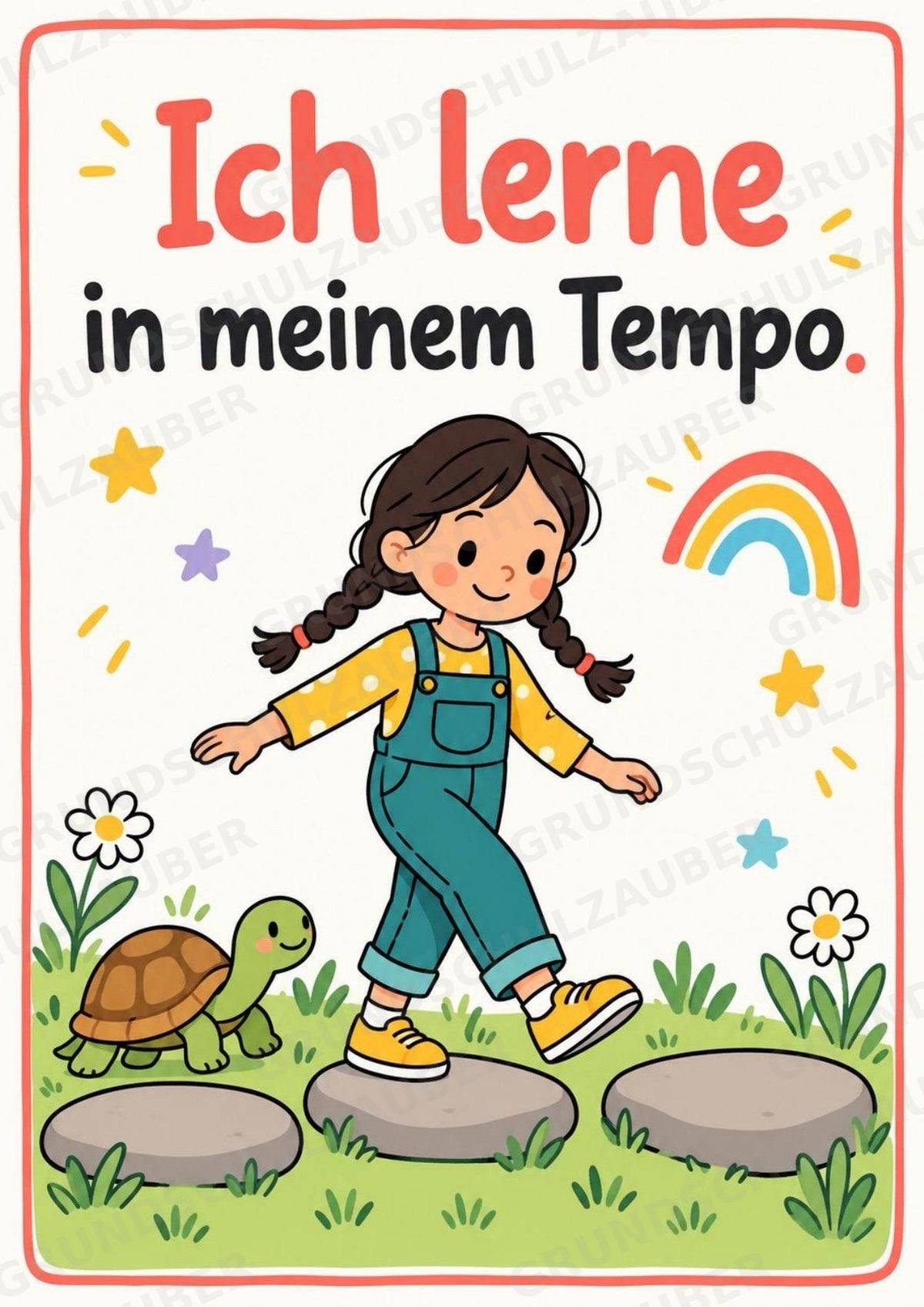 Ich bin ich! 10 Affirmationsposter für die Grundschule – Aquarell-Set – Materialseite 6