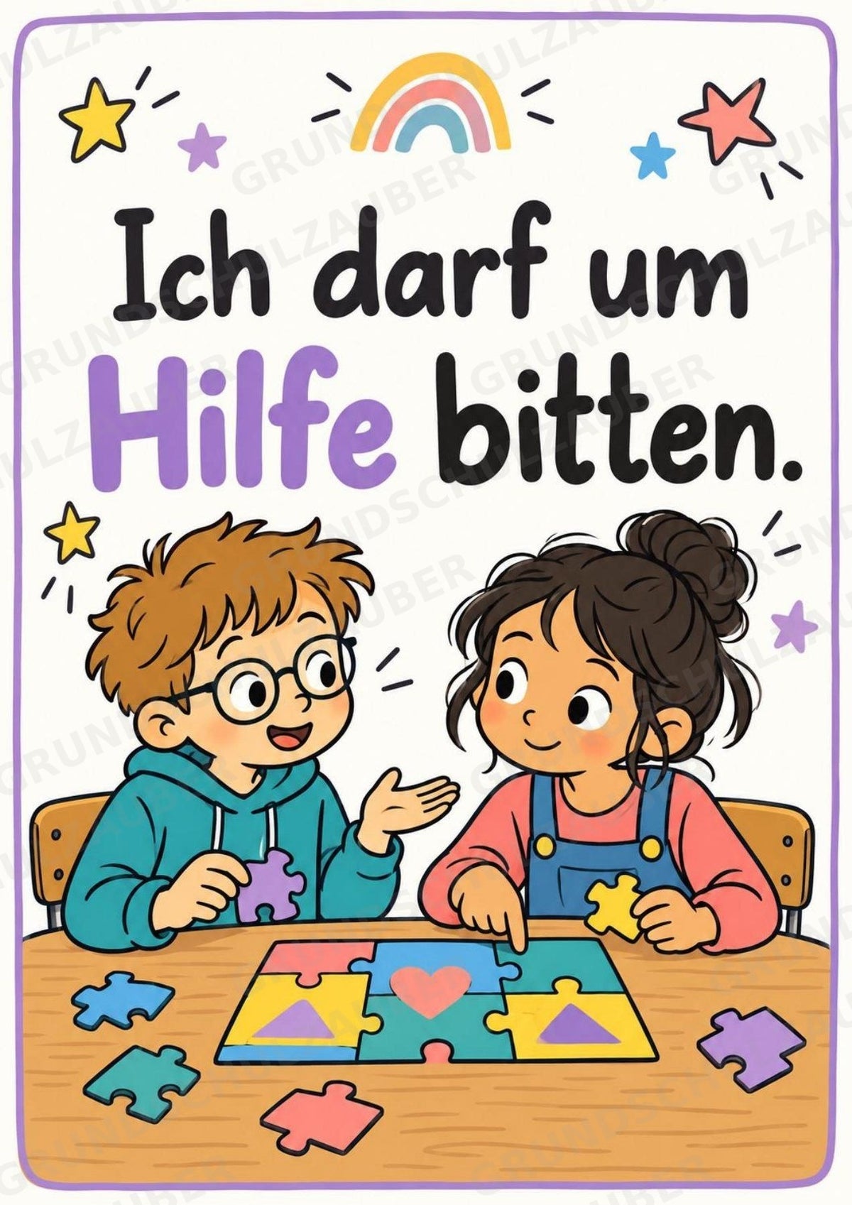 Ich bin ich! 10 Affirmationsposter für die Grundschule – Aquarell-Set – Materialseite 8
