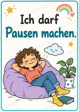 Ich bin ich! 10 Affirmationsposter für die Grundschule – Aquarell-Set – Materialseite 9