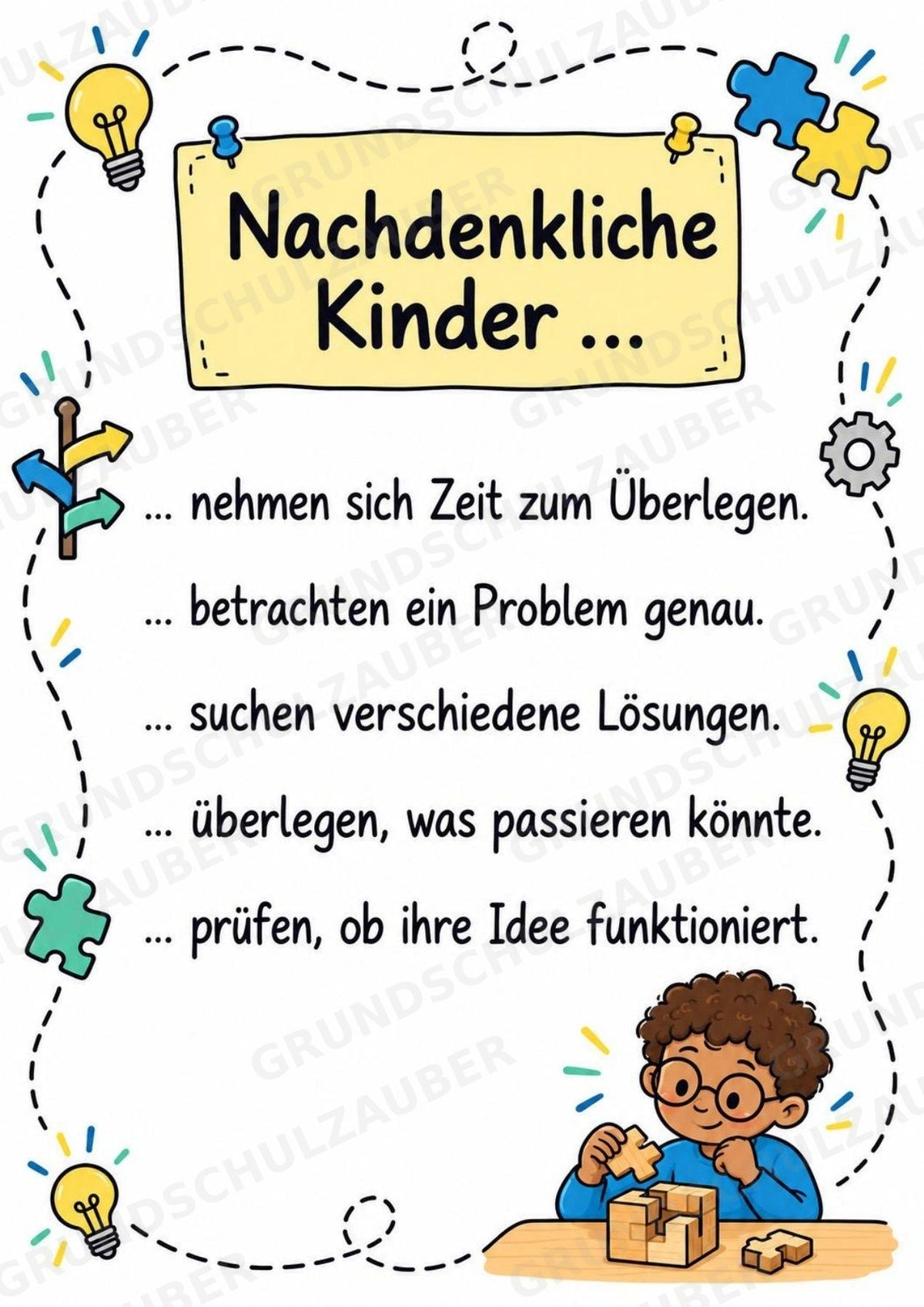 Persönlichkeitstypen und Charaktereigenschaften – 10 Poster zur Charakterisierung positiver Rollenvorbilder | Grundschule – Materialseite 3