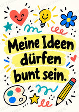 Bunte Mutmacher – 10 Affirmationsposter für die Grundschule | Positive Sprüche im Kritzelstil – Materialseite 2