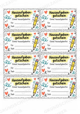 Hausaufgabengutscheine & Hausaufgaben vergessen | 64 Karten in 4 Designs für die Grundschule – Materialseite 3