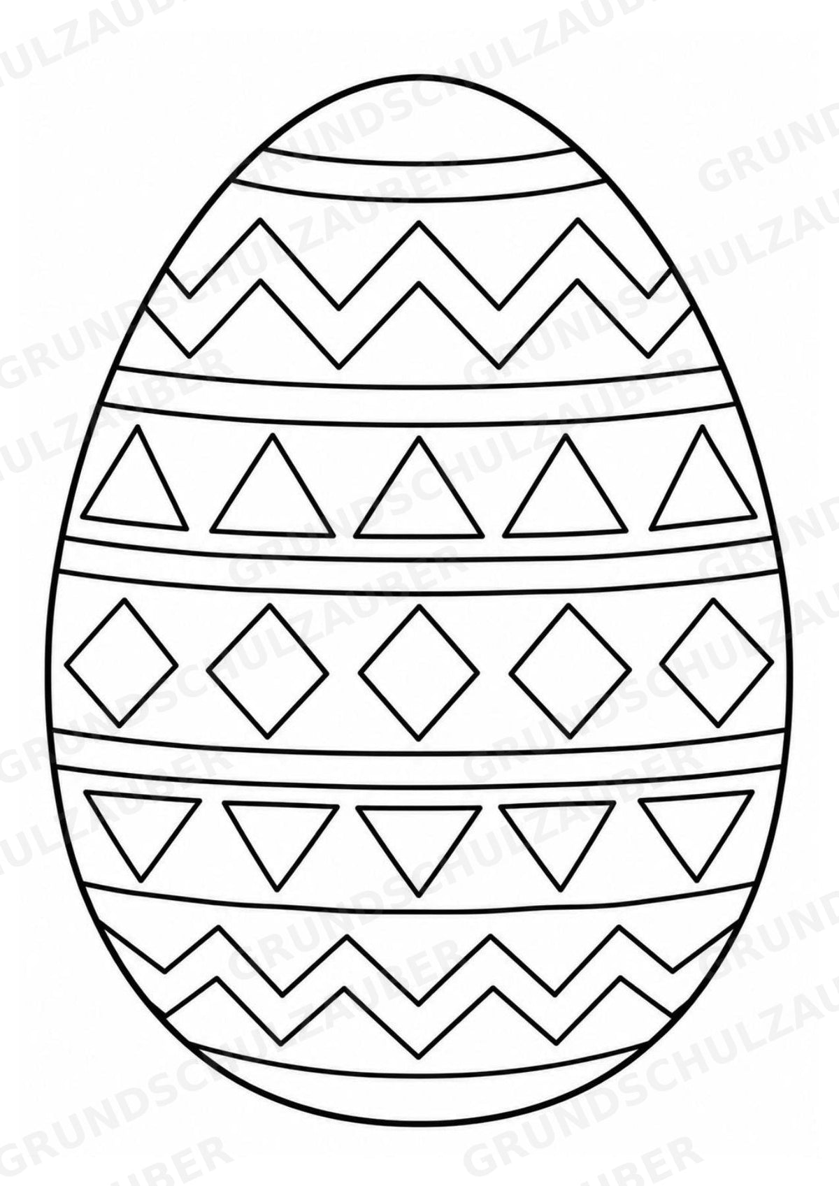 Ostereier zum Ausmalen | 10 Ausmalbilder & Malvorlagen für Ostern und Frühling in der Grundschule – Materialseite 3