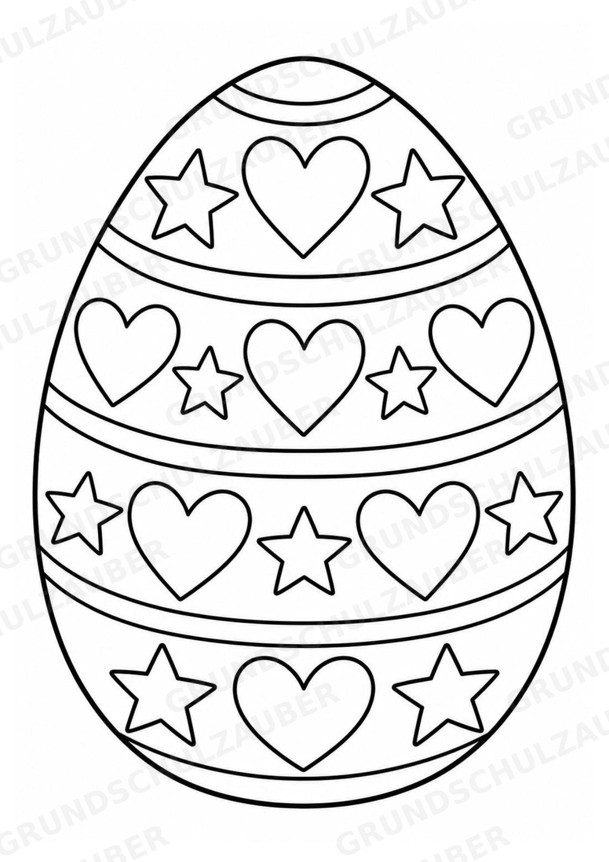 Ostereier zum Ausmalen | 10 Ausmalbilder & Malvorlagen für Ostern und Frühling in der Grundschule – Materialseite 5