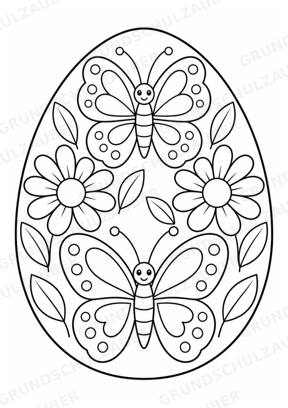 Ostereier zum Ausmalen | 10 Ausmalbilder & Malvorlagen für Ostern und Frühling in der Grundschule – Materialseite 7
