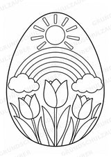 Ostereier zum Ausmalen | 10 Ausmalbilder & Malvorlagen für Ostern und Frühling in der Grundschule – Materialseite 8
