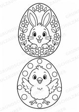 Ostereier zum Ausmalen | 10 Ausmalbilder & Malvorlagen für Ostern und Frühling in der Grundschule – Materialseite 9