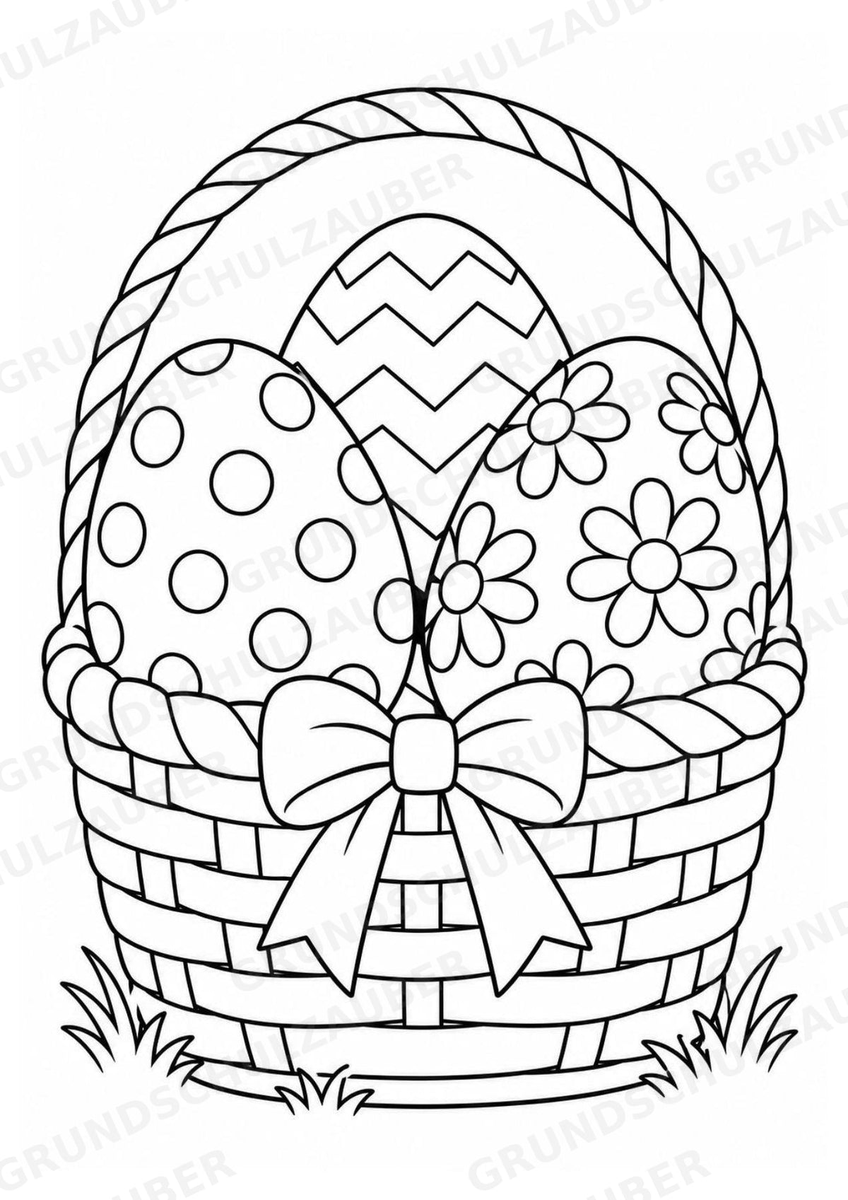 Ostereier zum Ausmalen | 10 Ausmalbilder & Malvorlagen für Ostern und Frühling in der Grundschule – Materialseite 10