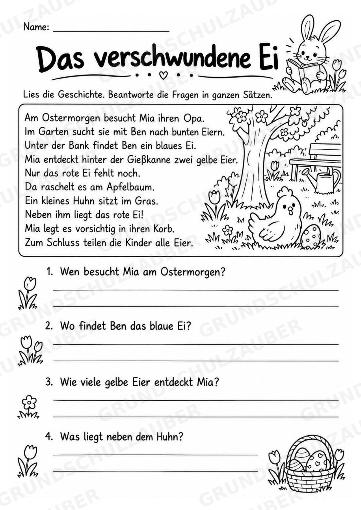 Osterrätsel für die Grundschule – 10 abwechslungsreiche Arbeitsblätter mit Lösungen – Materialseite 2
