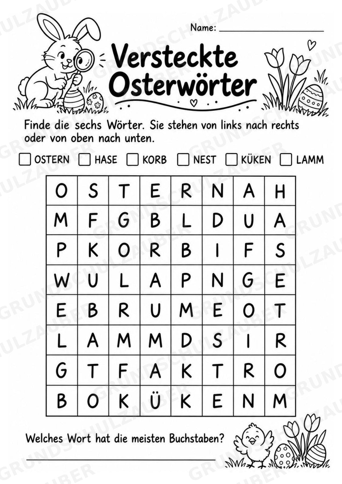 Osterrätsel für die Grundschule – 10 abwechslungsreiche Arbeitsblätter mit Lösungen – Materialseite 3